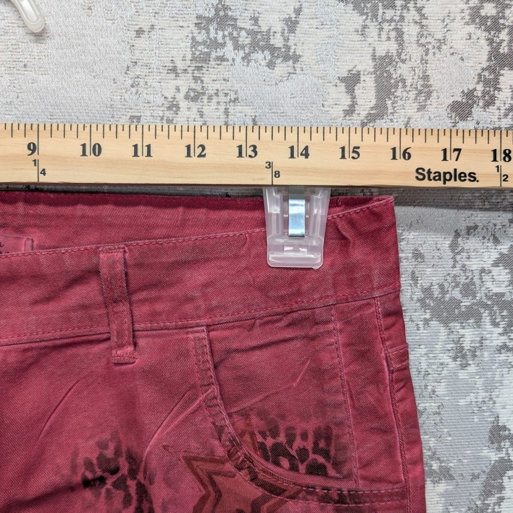 Gigi Moda Red Rock & Roll Graphic Print Button Fly Slim Pants Made in Italy XL - Picture 12 of 15